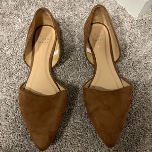 Brown suede flats